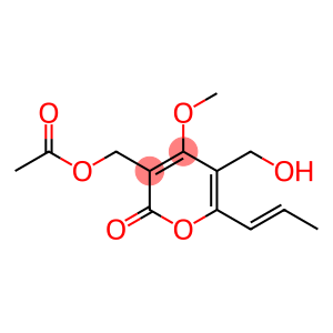 2H-Pyran-2-one, 3-[(acetyloxy)methyl]-5-(hydroxymethyl)-4-methoxy-6-(1E)-1-propen-1-yl-