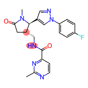 N-(((2R,3S)-2-(1-(4-fluorophenyl)-1H-pyrazole-4-yl)-1-methyl-5-oxopyrrolidin-3-yl)methyl)-2-methylpyrimidine-4-carboxylic acid amide