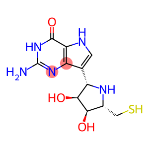 4H-Pyrrolo3,2-dpyrimidin-4-one, 2-amino-7-(2S,3S,4R,5S)-3,4-dihydroxy-5-(mercaptomethyl)-2-pyrrolidinyl-1,5-dihydro-