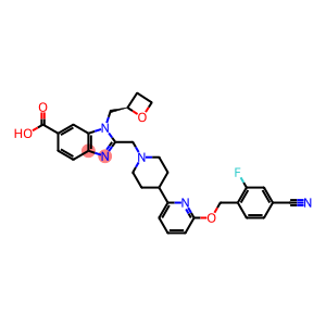 1H-Benzimidazole-6-carboxylic acid, 2-[[4-[6-[(4-cyano-2-fluorophenyl)methoxy]-2-pyridinyl]-1-piperidinyl]methyl]-1-[(2R)-2-oxetanylmethyl]-