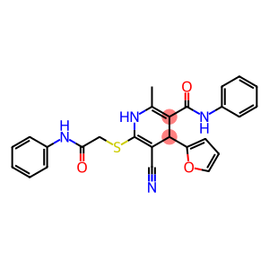 6-[(2-anilino-2-oxoethyl)sulfanyl]-5-cyano-4-(2-furyl)-2-methyl-N-phenyl-1,4-dihydro-3-pyridinecarboxamide