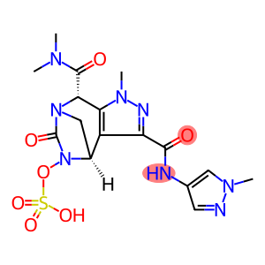 rel-(4R,7R,8S)-8-[(Dimethylamino)carbonyl]-4, 8-dihydro-1-methyl-3-[[(1-methyl-1H-pyrazol4-yl)amino]carbonyl]-6-oxo-1H-4,7-methanop yrazolo[3,4-e][1,3]diazepin-5(6H)-yl hydrogen sulfate