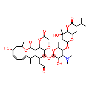 Leucomycin V, 9,10-didehydro-9-deoxy-10,13-dihydro-13-hydroxy-, 3-acetate 4B-(3-methylbutanoate), (13S)-