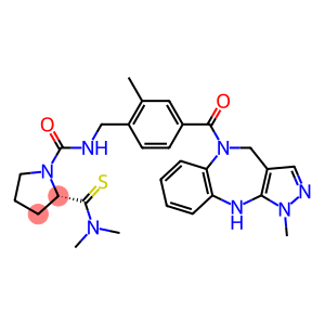 1-Pyrrolidinecarboxamide, N-[[4-[(4,10-dihydro-1-methylpyrazolo[3,4-b][1,5]benzodiazepin-5(1H)-yl)carbonyl]-2-methylphenyl]methyl]-2-[(dimethylamino)thioxomethyl]-, (2S)-