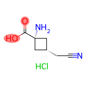 Cyclobutanecarboxylic acid, 1-amino-3-(cyanomethyl)-, hydrochloride (1:1), cis-