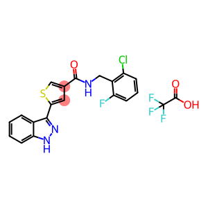 N-(2-chloro-6-fluorobenzyl)-5-(1H-indazol-3-yl)thiophene-3-carboxamide 2,2,2-trifluoroacetate