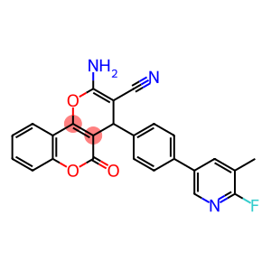 4H,5H-Pyrano[3,2-c][1]benzopyran-3-carbonitrile, 2-amino-4-[4-(6-fluoro-5-methyl-3-pyridinyl)phenyl]-5-oxo-