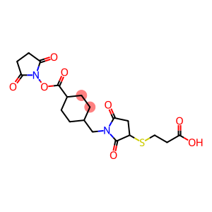 Cyclohexanecarboxylic acid, 4-[[3-[(2-carboxyethyl)thio]-2,5-dioxo-1-pyrrolidinyl]methyl]-, 1-(2,5-dioxo-1-pyrrolidinyl) ester