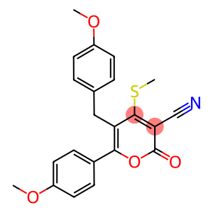 5-(4-methoxybenzyl)-6-(4-methoxyphenyl)-4-(methylsulfanyl)-2-oxo-2H-pyran-3-carbonitrile