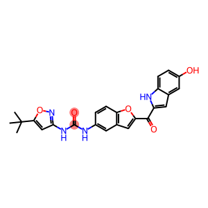 Urea, N-[5-(1,1-dimethylethyl)-3-isoxazolyl]-N'-[2-[(5-hydroxy-1H-indol-2-yl)carbonyl]-5-benzofuranyl]-