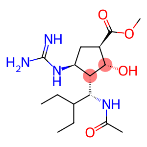 Cyclopentanecarboxylic acid, 3-[(1R)-1-(acetylamino)-2-ethylbutyl]-4-[(aminoiminomethyl)amino]-2-hydroxy-, methyl ester, (1R,2R,3S,4S)-rel-