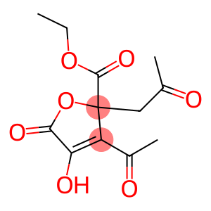 ethyl 3-acetyl-2,5-dihydro-4-hydroxy-5-oxo-2-(2-oxopropyl)-2-furoate