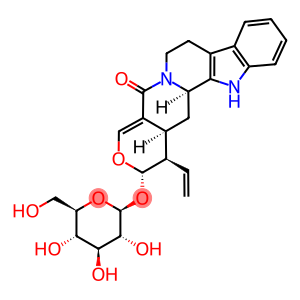 Oxayohimban-21-one,19,20-didehydro-16-ethenyl-17-(b-D-glucopyranosyloxy)-, (3b,15b,16a,17b)-