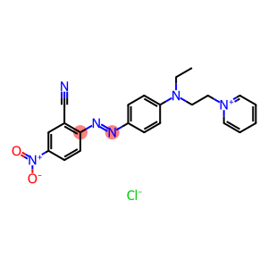 Pyridinium, 1-2-4-(2-cyano-4-nitrophenyl)azophenylethylaminoethyl-, chloride