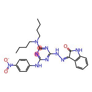 1H-indole-2,3-dione 3-[(4-(dibutylamino)-6-{4-nitroanilino}-1,3,5-triazin-2-yl)hydrazone]