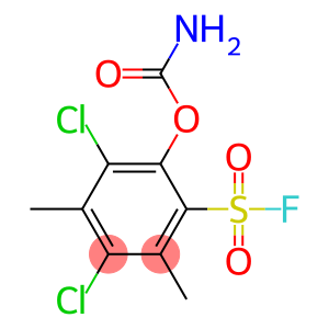 Carbamic acid,dimethyl-, ester with 3,5-dichloro-4-hydroxybenzenesulfonyl fluoride (8CI)