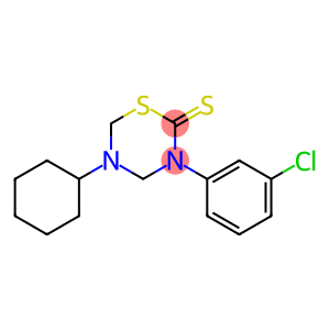 2H-1,3,5-Thiadiazine-2-thione, 3-(3-chlorophenyl)-5-cyclohexyltetrahydro-