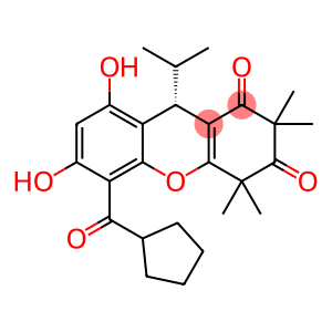 1H-Xanthene-1,3(2H)-dione, 5-(cyclopentylcarbonyl)-4,9-dihydro-6,8-dihydroxy-2,2,4,4-tetramethyl-9-(1-methylethyl)-, (9S)-