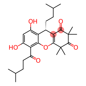 1H-Xanthene-1,3(2H)-dione, 4,9-dihydro-6,8-dihydroxy-2,2,4,4-tetramethyl-9-(3-methylbutyl)-5-(4-methyl-1-oxopentyl)-, (9S)-