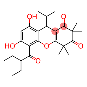 1H-Xanthene-1,3(2H)-dione, 5-(2-ethyl-1-oxobutyl)-4,9-dihydro-6,8-dihydroxy-2,2,4,4-tetramethyl-9-(1-methylethyl)-