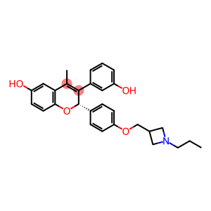 2H-1-Benzopyran-6-ol, 3-(3-hydroxyphenyl)-4-methyl-2-[4-[(1-propyl-3-azetidinyl)methoxy]phenyl]-, (2S)-