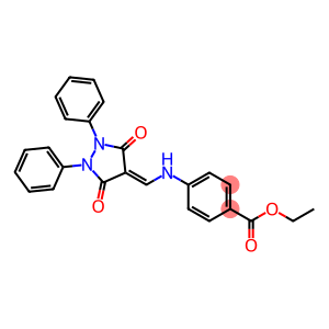 4-[[(3,5-Dioxo-1,2-diphenylpyrazolidin-4-ylidene)methyl]amino]benzoic acid ethyl ester