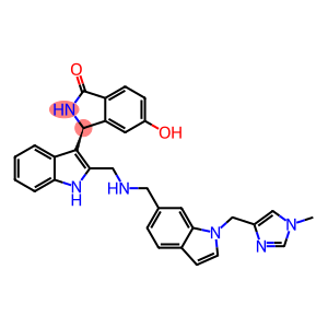 1H-Isoindol-1-one, 2,3-dihydro-5-hydroxy-3-[2-[[[[1-[(1-methyl-1H-imidazol-4-yl)methyl]-1H-indol-6-yl]methyl]amino]methyl]-1H-indol-3-yl]-, (3S)-