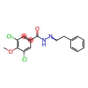 Benzoic acid, 3,5-dichloro-4-methoxy-, 2-(2-phenylethylidene)hydrazide