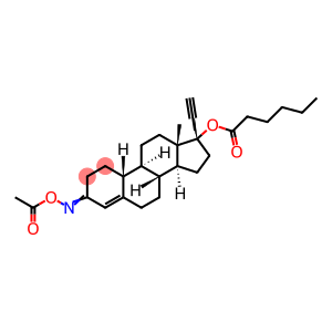 19-Norpregn-4-en-20-yn-3-one, 17-[(1-oxohexyl)oxy]-, O-acetyloxime, (17α)- (9CI)