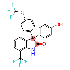 2H-Indol-2-one, 1,3-dihydro-3-(4-hydroxyphenyl)-3-[4-(trifluoromethoxy)phenyl]-7-(trifluoromethyl)-