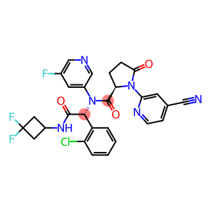 Glycinamide, 1-(4-cyano-2-pyridinyl)-5-oxo-D-prolyl-2-(2-chlorophenyl)-N-(3,3-difluorocyclobutyl)-N2-(5-fluoro-3-pyridinyl)-, (2R)-