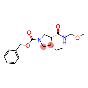 1-Pyrrolidinecarboxylic acid, 3-ethyl-4-[(methoxymethylamino)carbonyl]-, phenylmethyl ester, (3S,4R)-