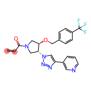 1-((3R,4R)-3-(4-(pyridin-3-yl)-1H-1,2,3-triazol-1-yl)-4-((4-(trifluoromethyl)benzyl)oxy)pyrrolidin-1-yl)prop-2-en-1-one