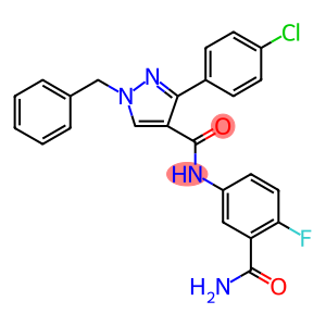 1-BENZYL-N-(3-CARBAMOYL-4-FLUOROPHENYL)-3-(4-CHLOROPHENYL)-1H-PYRAZOLE-4-CARBOXAMIDE1-BENZYL-N-(3-氨FORMYL-4-FLUOROPHENYL)-3-(4-CHLOROPHENYL)-1H-PYRAZOLE-4-CARBOXYLIC ACID AMIDE