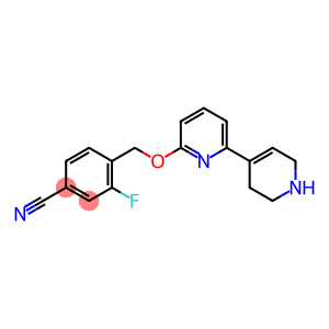 3-fluoro-4-[[6-(1,2,3,6-tetrahydropyridin-4-yl)-2-pyridyl]oxymethyl]benzonitrile