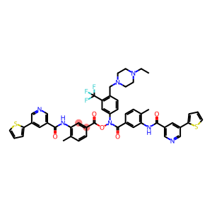 N-(5-((4-((4-乙基哌嗪-1-基)甲基)-3-(三氟甲基)苯基)((4-甲基-3-(5-(噻吩-2-基)烟酰氨基)苯甲酰基基)氧基)氨基甲酰基)-2-甲基苯基)-5-(噻吩-2-基)烟酰胺