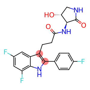 1H-Indole-3-propanamide, 5,7-difluoro-2-(4-fluorophenyl)-N-[(3S,4R)-4-hydroxy-2-oxo-3-pyrrolidinyl]-