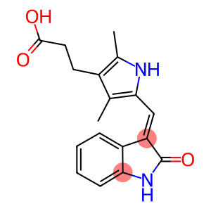 2,4-DIMETHYL-5-[(1,2-DIHYDRO-2-OXO-3H-INDOL-3-YLIDENE)METHYL]-PYRROLE-3-PROPANOIC ACID