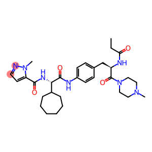 1H-Pyrazole-5-carboxamide, N-[(1S)-1-cycloheptyl-2-[[4-[(2R)-3-(4-methyl-1-piperazinyl)-3-oxo-2-[(1-oxopropyl)amino]propyl]phenyl]amino]-2-oxoethyl]-1-methyl-