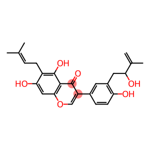 4H-1-Benzopyran-4-one, 5,7-dihydroxy-3-[4-hydroxy-3-(2-hydroxy-3-methyl-3-buten-1-yl)phenyl]-6-(3-methyl-2-buten-1-yl)-, (+)-