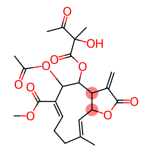 Cyclodeca[b]furan-6-carboxylic acid, 5-(acetyloxy)-2,3,3a,4,5,8,9,11a-octahydro-4-(2-hydroxy-2-methyl-1,3-dioxobutoxy)-10-methyl-3-methylene-2-oxo-, methyl ester (9CI)