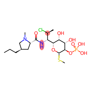 L-threo-.alpha.-D-galacto-Octopyranoside, methyl 7-chloro-6,7,8-trideoxy-6-(2S,4R)-1-methyl-4-propyl-2-pyrrolidinylcarbonylamino-1-thio-, 2-(dihydrogen phosphate)