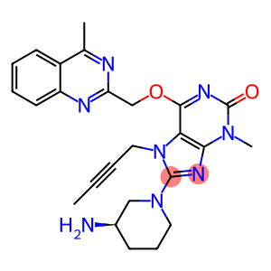 2H-Purin-2-one, 8-[(3R)-3-amino-1-piperidinyl]-7-(2-butyn-1-yl)-3,7-dihydro-3-methyl-6-[(4-methyl-2-quinazolinyl)methoxy]-