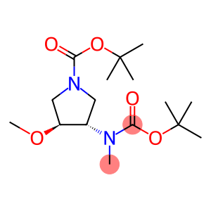 3-(tert-butoxycarbonyl-(Methyl)-aMino)-4-Methoxy-pyrrolidine-1-carboxylic acid tert-butyl ester, 3-[(tert-butoxycarbonyl)(MethylaMino)]-4-Methoxypyrrolidine-1-carboxylic acid tert-butyl ester