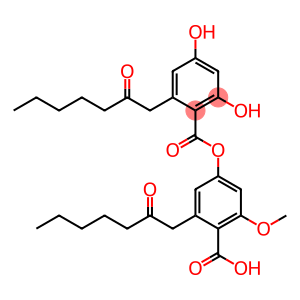 2-Methoxy-4-[2-(2-oxoheptyl)-4,6-dihydroxybenzoyloxy]-6-(2-oxoheptyl)benzoic acid