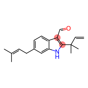 2-(1,1-Dimethyl-2-propenyl)-6-(3-methyl-2-butenyl)-1H-indole-3-carbaldehyde