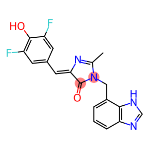 4H-Imidazol-4-one, 3-(1H-benzimidazol-7-ylmethyl)-5-[(3,5-difluoro-4-hydroxyphenyl)methylene]-3,5-dihydro-2-methyl-, (5Z)-