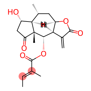 2-Methyl-2-butenoic acid dodecahydro-7-hydroxy-4a,8-dimethyl-3-methylene-2,5-dioxoazuleno[6,5-b]furan-4-yl ester