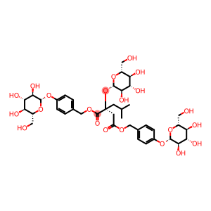 Bis(4-(((2S,3R,4S,5S,6R)-3,4,5-trihydroxy-6-(hydroxymethyl)tetrahydro-2H-pyran-2-yl)oxy)benzyl) (R)-2-isobutyl-2-(((2S,3R,4S,5S,6R)-3,4,5-trihydroxy-6-(hydroxymethyl)tetrahydro-2H-pyran-2-yl)oxy)succinate