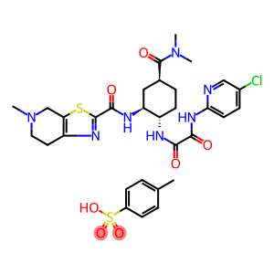 Ethanediamide, N1-(5-chloro-2-pyridinyl)-N2-[(1S,2S,4S)-4-[(dimethylamino)carbonyl]-2-[[(4,5,6,7-tetrahydro-5-methylthiazolo[5,4-c]pyridin-2-yl)carbonyl]amino]cyclohexyl]-, compd. with 4-methylbenzenesulfonate, hydrate (1:1:1)